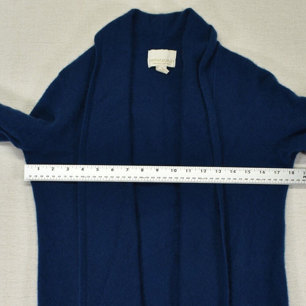 Cynthia Rowley Womens Large Blue 100% 2-Ply Cashmere Open Front Cardigan Sweater - Picture 7 of 7